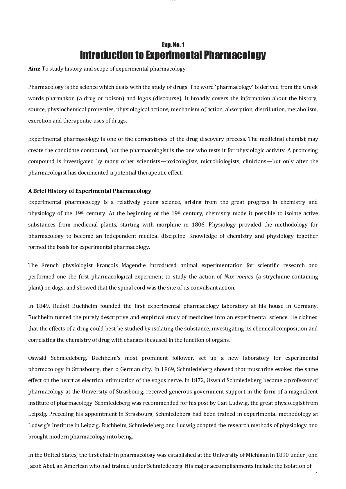 Preview image for Introduction to Experimental Pharmacology